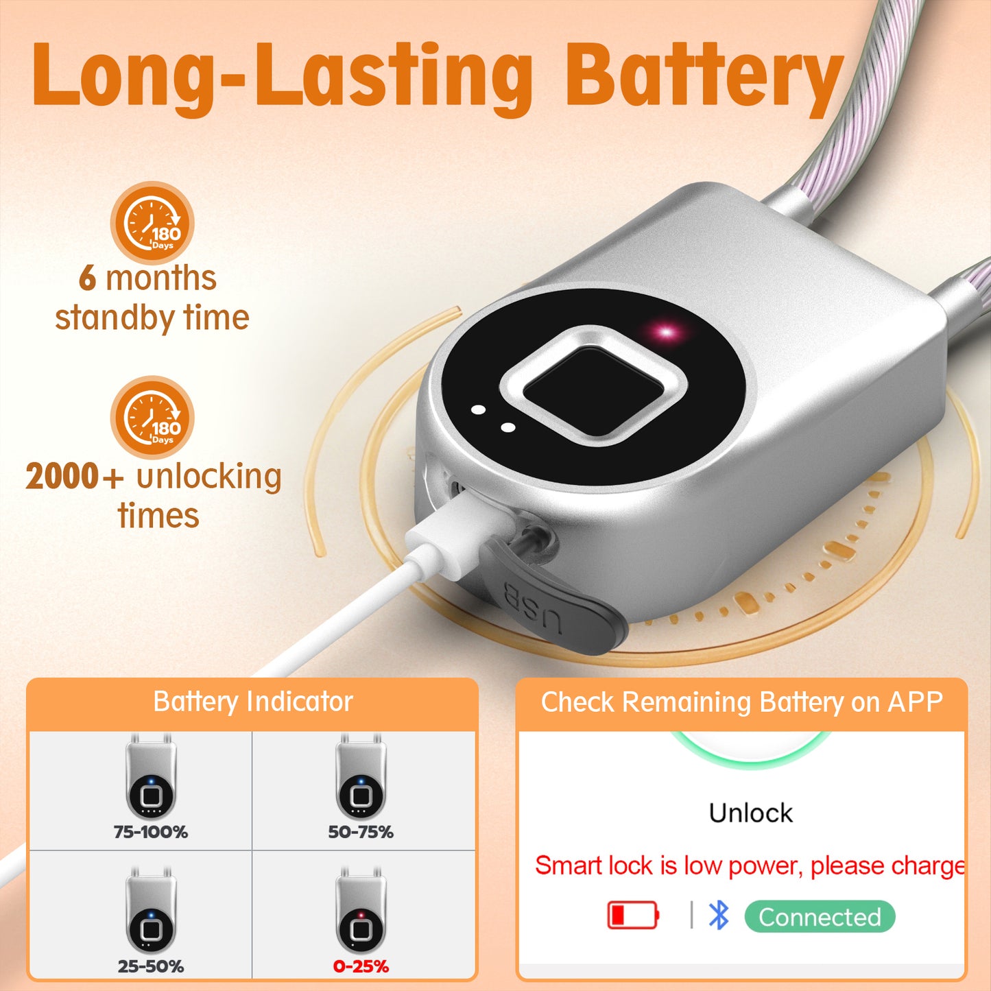 Bestkid Fingerprint Cable Lock