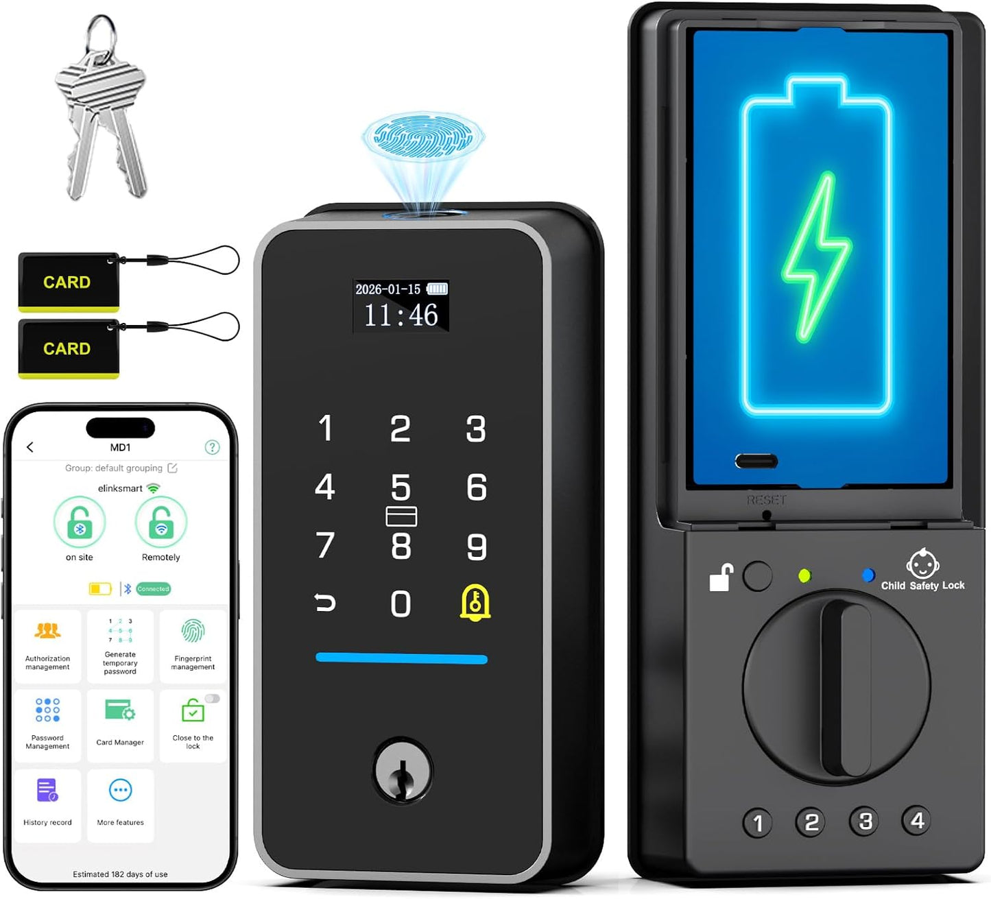 Bestkid child-safe smart door lock installed on an exterior door