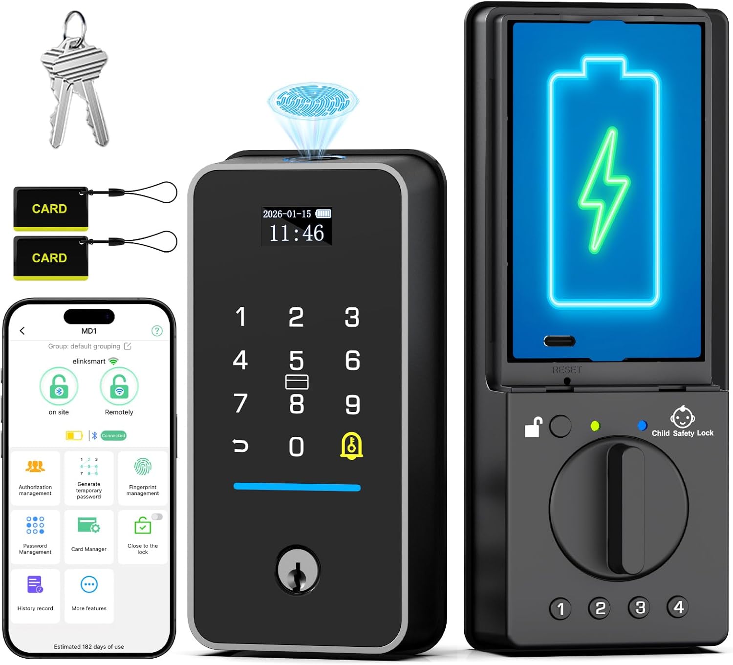Bestkid child-safe smart door lock installed on an exterior door