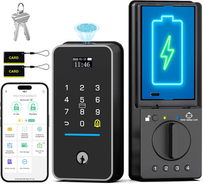 Bestkid child-safe smart door lock installed on an exterior door