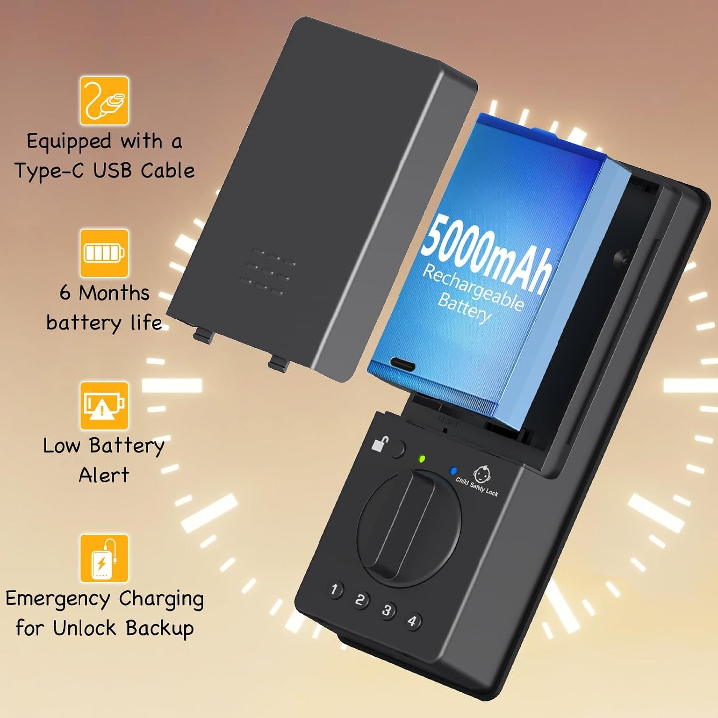 Fingerprint access for parents and caregivers using the child-safe door lock