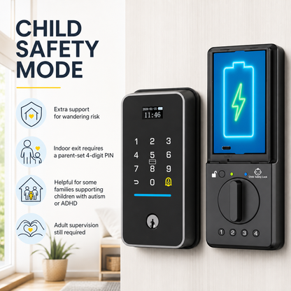 Emergency key access for the Bestkid child-safe smart door lock