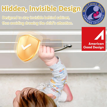 Hidden cabinet lock with RFID card access for adults