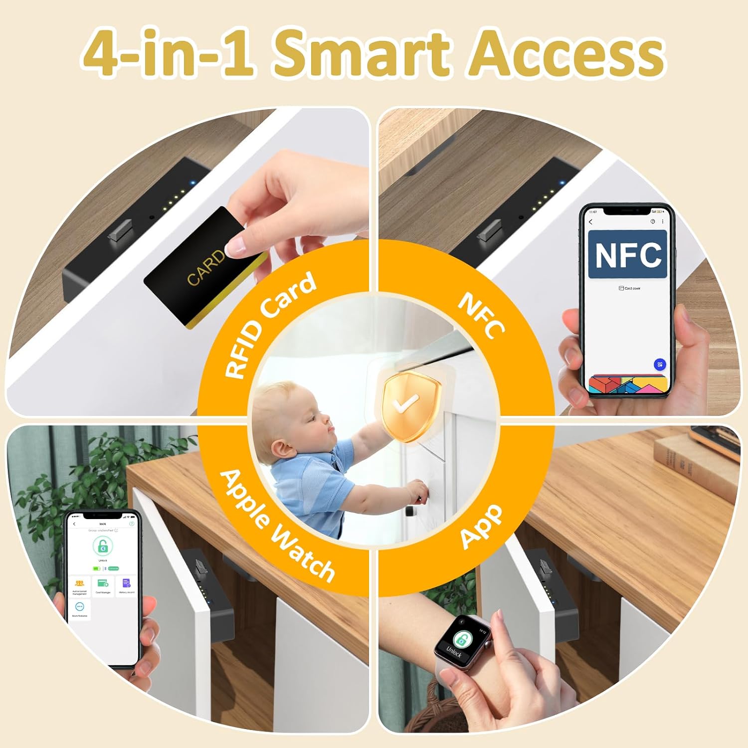 Bestkid F5 cabinet lock opened with smartphone NFC