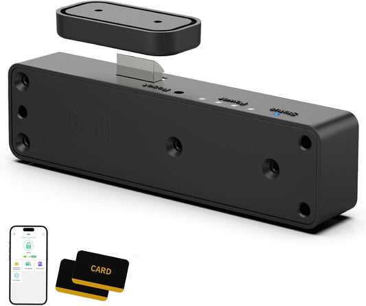 Bestkid F5 smart cabinet lock installed discreetly inside a cabinet