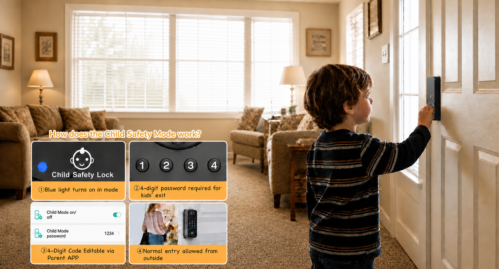 Bestkid MD11 child-safe smart door lock helping families manage unexpected exits