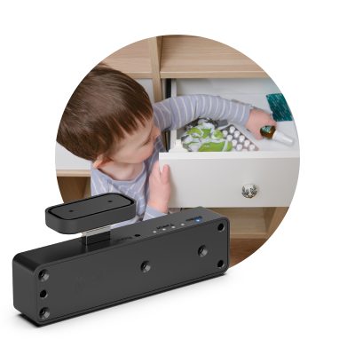 Cabinet Lock NFC RFID Card Slim Hidden Drawer Lock for Child Safety Double-Layer Drawer No Drilling Black